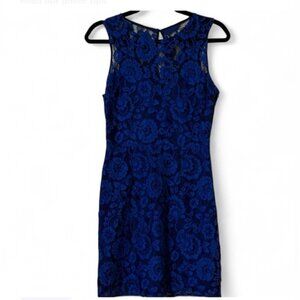 BB Dakota Vibrant Blue Floral Lace Sleeveless Mini Dress - Size 2